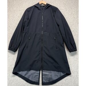 Core 10 Mens Rain Coat Black Lightweight Water Resistant Hooded Outdoor Pocket M